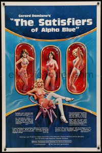 3t1080 SATISFIERS OF ALPHA BLUE 1sh 1981 Gerard Damiano directed, sexiest sci-fi artwork!