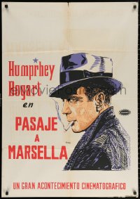 3t0089 HUMPHREY BOGART Colombian 1960s Passage to Marseille, but Maltese Falcon art!