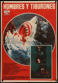 3t0305 ANDREA DORIA - 74 Spanish 1970 completely different art of great white shark & scuba diver!