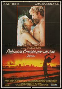 3t0313 CASTAWAY Spanish 1987 Nicolas Roeg directed, Oliver Reed embraces sexy naked Amanda Donohoe!