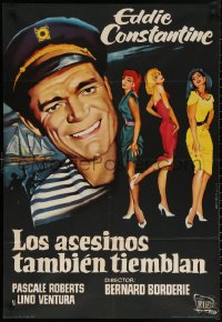 3t0319 DISHONORABLE DISCHARGE Spanish 1961 colorful art of Eddie Constantine & sexy girls!