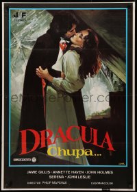 3t0321 DRACULA SUCKS Spanish 1980 Count Jamie Gillis, different artwork by Jano, Dracula Chupa!