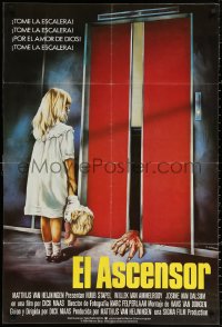 3t0350 LIFT Spanish 1984 De Lift, wild Mittermeier horror art of little girl & corpse in elevator