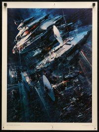 3t0562 FUTURE LIFE Light Ship Descending 18x24 art print 1979 sci-fi artwork by John Berkey!