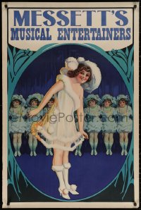 3t0704 MESSETT'S MUSICAL ENTERTAINERS 28x42 stage poster 1910s great stone litho of dancers!