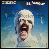 3t0660 SCORPIONS 23x23 music poster 1982 Rudolf Schenker, Blackout, image of man w/forks in eyes!