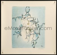 3t0570 ROLF CAVAEL 16x16 art print 1968 wild completely different colored drawing art by the artist!