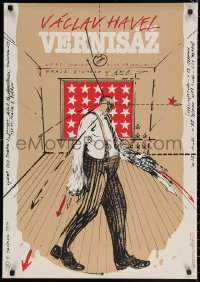 3t0706 VERNISAZ 23x33 Czech stage poster 1990 Vaclav Havel's Unveiling, completely different art!