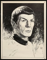 3t0492 VIRGIL FINLAY 17x22 special poster 1972 cool close-up portrait of Mr. Spock by the artist!