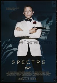 3t1115 SPECTRE int'l advance DS 1sh 2015 cool image of Daniel Craig as James Bond 007 with gun!