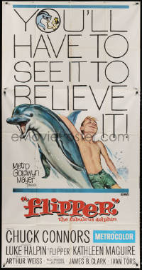 3w0386 FLIPPER 3sh 1963 great Reynold Brown art of Luke Halpin & the fabulous famous dolphin!