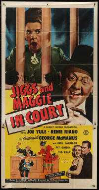 3w0418 JIGGS & MAGGIE IN COURT 3sh 1948 Joe Yule & Riano + signed George McManus cartoon art!