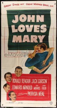 3w0420 JOHN LOVES MARY 3sh 1949 Ronald Reagan, Jack Carson, Arnold, introducing Patricia Neal!