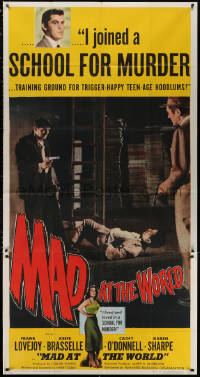 3w0430 MAD AT THE WORLD 3sh 1955 sexy teen bad girl lived & loved in a school for murder!