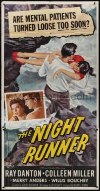 3w0448 NIGHT RUNNER 3sh 1957 are mental patients turned loose too soon, cool artwork!