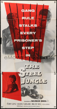 3w0485 STEEL JUNGLE 3sh 1956 violence-makers, vengeance-takers & killer-crews behind bars!