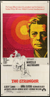 3w0486 STRANGER 3sh 1968 Luchino Visconti's Lo Straniero, mosaic art of Marcello Mastroianni!