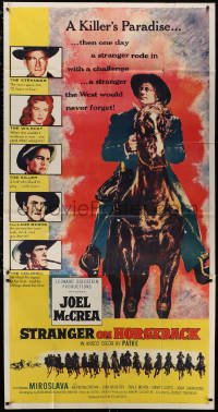 3w0488 STRANGER ON HORSEBACK 3sh 1955 Joel McCrea, Jacques Tourneur, a killer's paradise, rare!