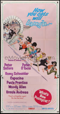 3w0505 WHAT'S NEW PUSSYCAT 3sh 1965 Frank Frazetta art of Woody Allen, Peter O'Toole & sexy ladies!