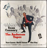 3w0131 ANDERSON TAPES 6sh 1971 art of Sean Connery & gang of masked robbers, Sidney Lumet!