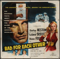 3w0134 BAD FOR EACH OTHER 6sh 1953 Charlton Heston, super sexy bad girl Lizabeth Scott, rare!