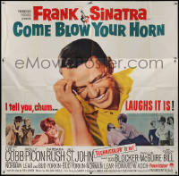 3w0143 COME BLOW YOUR HORN 6sh 1963 close up of laughing Frank Sinatra, from Neil Simon's play!