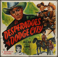 3w0147 DESPERADOES OF DODGE CITY 6sh 1948 great art of Rocky Lane pointing fighting & on horse!