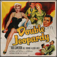 3w0149 DOUBLE JEOPARDY 6sh 1955 great artwork of super sexy bad Allison Hayes & Rod Cameron!