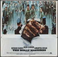 3w0183 MOLLY MAGUIRES int'l 6sh 1970 cool image of coal miner fist punching through poster!