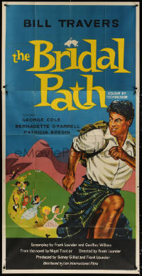 3w0035 BRIDAL PATH English 3sh 1959 Amstutz artwork of Scottish Bill Travers chased by many women!