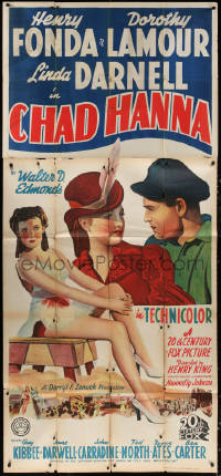 3w0037 CHAD HANNA English 3sh 1940 art of Henry Fonda, Dorothy Lamour & Linda Darnell, ultra rare!