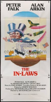 3w0042 IN-LAWS English 3sh 1979 classic Peter Falk & Alan Arkin screwball comedy, Ferracci art!