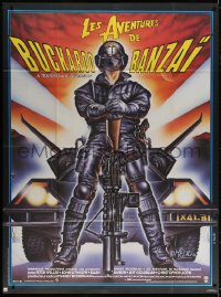 3w1191 ADVENTURES OF BUCKAROO BANZAI French 1p 1986 cool different art of Peter Weller by Melki!