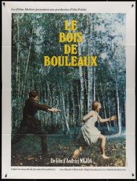 3w1218 BIRCH WOOD French 1p 1970 Andrzej Wajda's Brzezina, wild image of man chasing woman in woods!