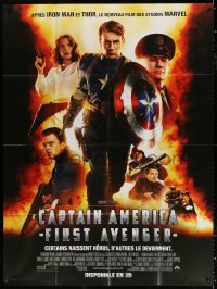 3w1241 CAPTAIN AMERICA: THE FIRST AVENGER French 1p 2011 Chris Evans, Marvel Comics, cast montage!
