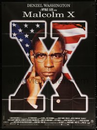 3w1349 MALCOLM X French 1p 1992 directed by Spike Lee, different c/u of Denzel Washington!
