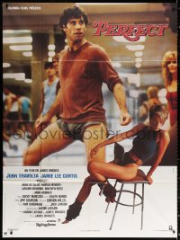 3w1378 PERFECT French 1p 1985 sexy Jamie Lee Curtis & John Travolta working out at the gym!