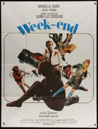 3w1435 WEEK END French 1p 1968 Jean-Luc Godard, great montage with sexy Mireille Darc!