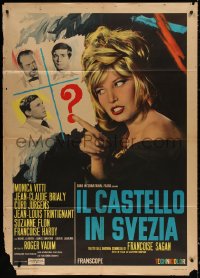 3w1012 CHATEAU EN SUEDE Italian 1p 1963 Roger Vadim's Chateau en Suede, art of sexy Monica Vitti!
