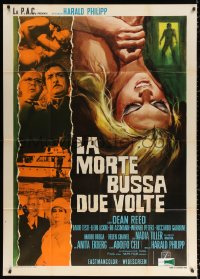 3w0246 DEATH KNOCKS TWICE Italian 1p 1969 Italian/German murder mystery, art of female victim!