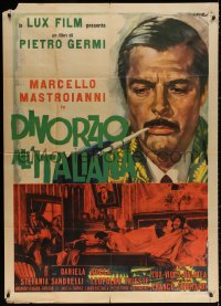 3w0250 DIVORCE - ITALIAN STYLE Italian 1p 1962 Averardo Ciriello art of smoking Marcello Mastroianni!