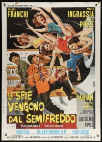 3w0251 DR. GOLDFOOT & THE GIRL BOMBS Italian 1p 1966 Mario Bava, art of sexy girls w/Franco & Ciccio