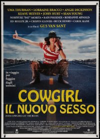 3w1030 EVEN COWGIRLS GET THE BLUES Italian 1p 1995 great image of sexy hitchhiker Uma Thurman!