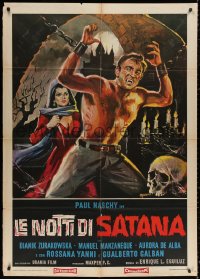 3w1043 FRANKENSTEIN'S BLOODY TERROR Italian 1p 1968 Paul Naschy, cool different DeAmicis horror art!