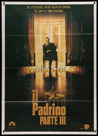 3w1048 GODFATHER PART III teaser Italian 1p 1991 best image of Al Pacino, Francis Ford Coppola, rare!