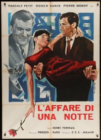 3w0269 IT HAPPENED ALL NIGHT Italian 1p 1960 Henri Verneuil's L'Affaire d'une nuit, art by Donelli!