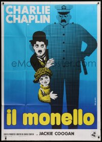 3w0272 KID Italian 1p R1960s different Leo Kouper artwork of Charlie Chaplin & Jackie Coogan!