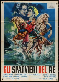 3w0274 KNIGHTS OF THE QUEEN Italian 1p R1958 art of Jeff Stone as D'Artagnan, Three Musketeers!