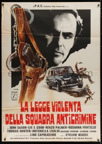 3w1073 LA LEGGE VIOLENTA DELLA SQUADRA ANTICRIMINE Italian 1p 1976 Saxon, Sciotti art of gun & cuffs