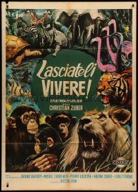 3w1075 LAISSEZ-LES VIVRE Italian 1p 1969 Christian Zuber's wildlife documentary, great art, rare!